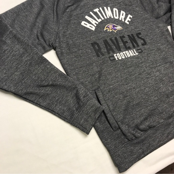 Fanatics Pro Line NFL Baltimore Ravens Gray Hoodie Sweater Men’s Size Medium - Picture 5 of 10